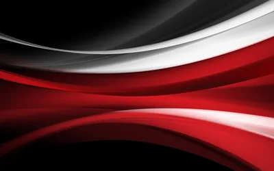 Red and White Ribbon Waves HD Wallpaper