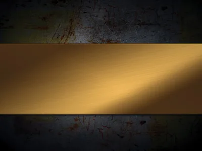 Gold Metal Band on Rusted Steel HD Wallpaper