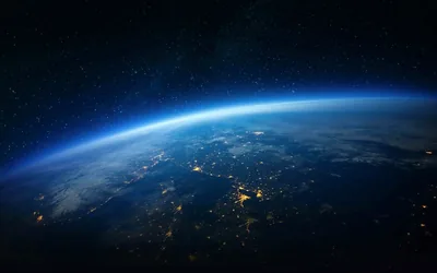 Thin Blue Atmosphere at Night HD Wallpaper