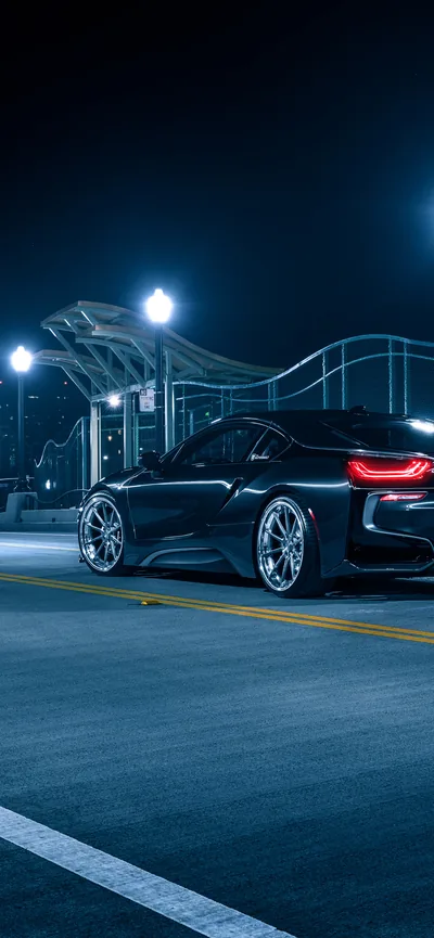BMW Black, Bmw, Black, Night, Collection, Aristo, Rear, I8, Electric, 2K, 3K