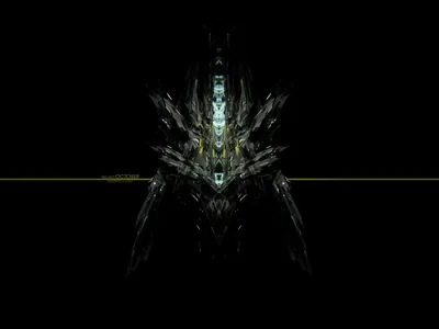 Symmetrical Machine Form on Black HD Wallpaper