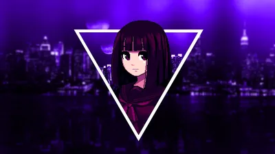 Wallpaper dark, girl, anime, pixel, purple, violet for mobile and desktop, section
