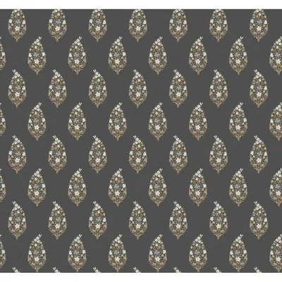Rifle Paper Co Paisley Black Wallpaper