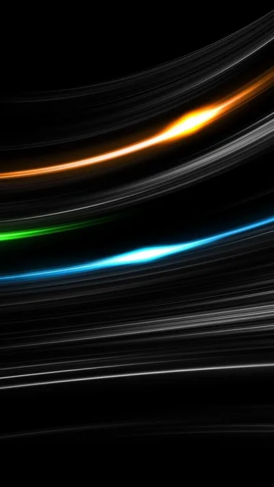 Coloured Light Streaks on Black HD Phone Wallpaper