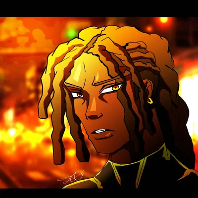 Black Anime Charcter Background