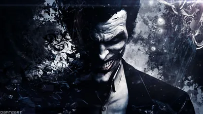 Scarred Joker Sneer in Blue Monochrome HD Wallpaper