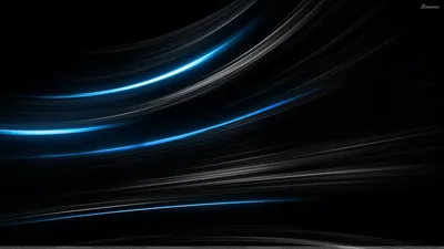 Blue Light Sweeps on Black HD Wallpaper