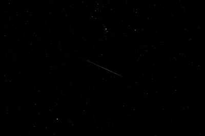 Faint Meteor Trail on Black Sky HD Wallpaper