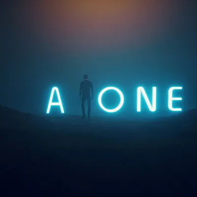 Neon Alone Sign With a Walking Man HD Wallpaper