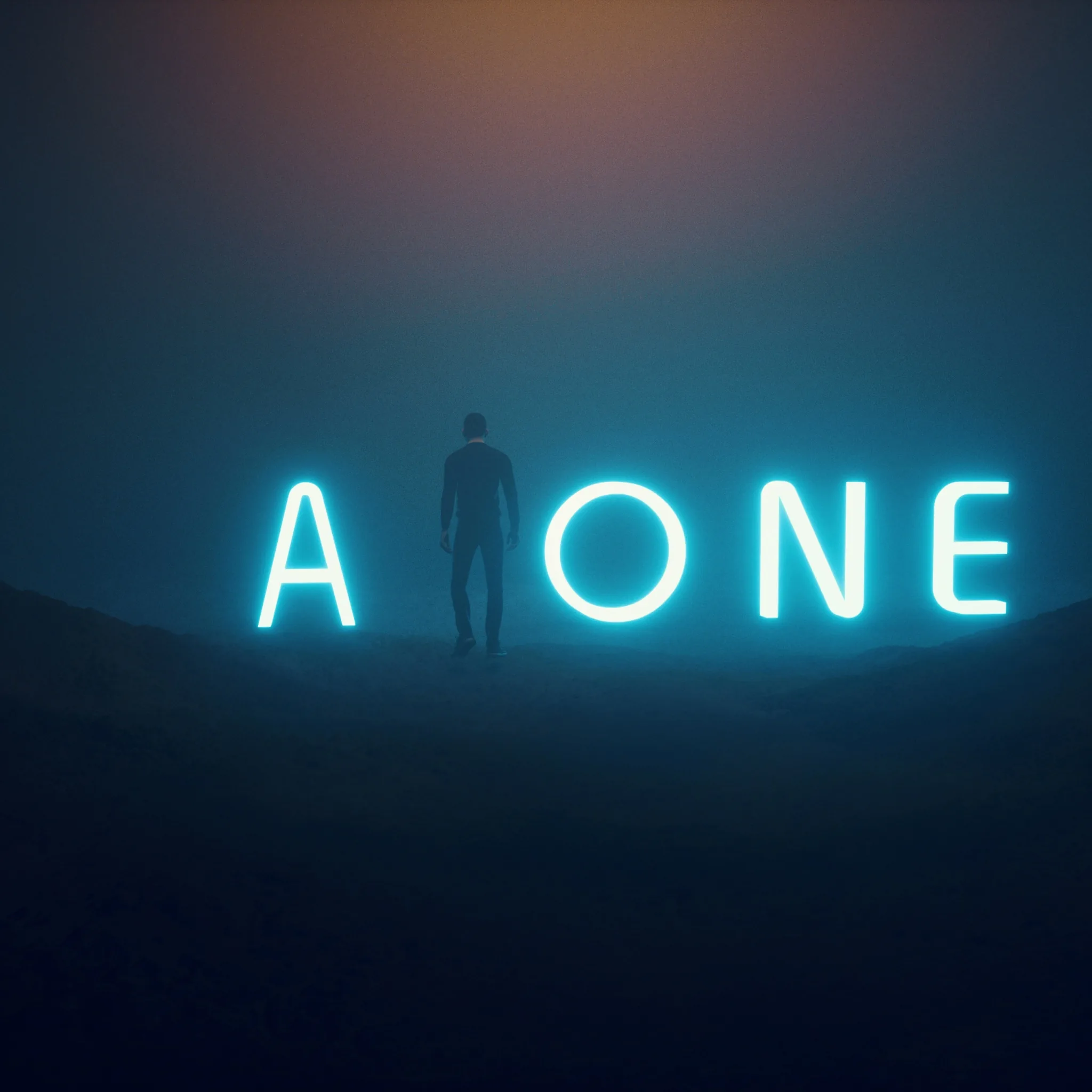 Alone Wallpaper 4K, Neon, Neon typography, Dark