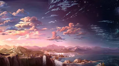 Fantasy Coastline Between Day and Night HD Wallpaper