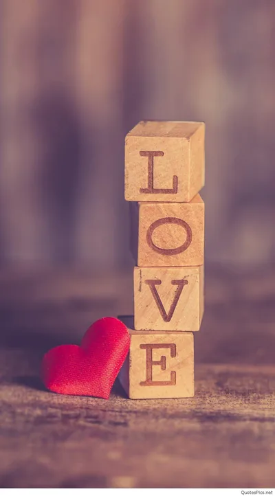 Love Wooden Blocks and Red Heart HD Phone Wallpaper