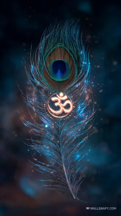 Peacock feather om glow hd iphone pc