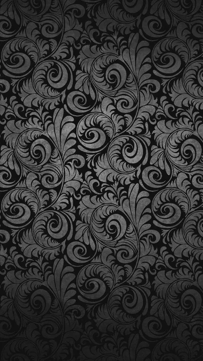 Grey Damask Floral Pattern HD Phone Wallpaper