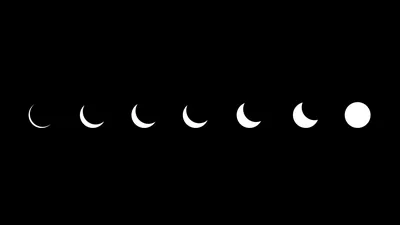 Seven Moon Phases on Black HD Wallpaper