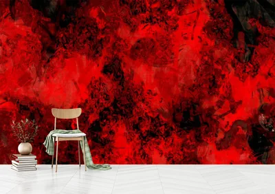Red and Black Ink Marble Wall Mural HD Wallpaper