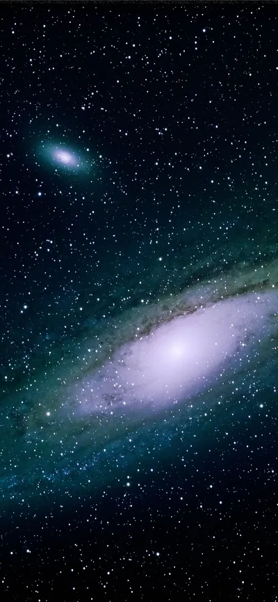 Vertical Andromeda with Companion Galaxy HD Phone Wallpaper