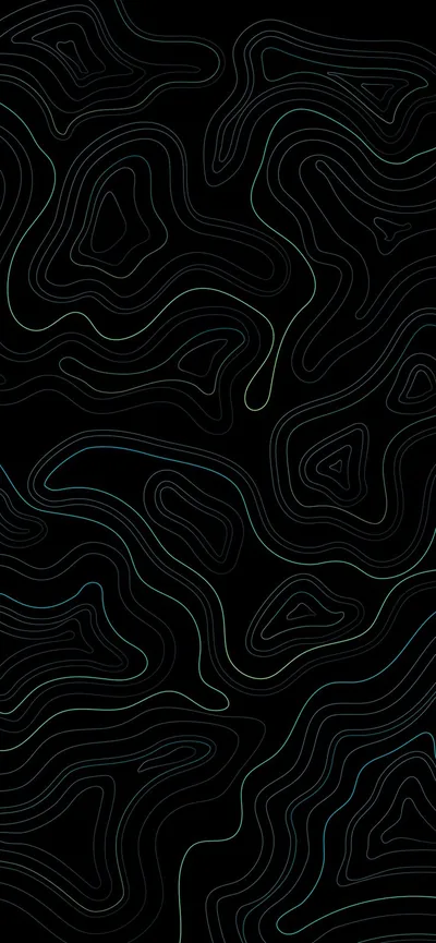 Topographic Contour Lines on Black HD Phone Wallpaper