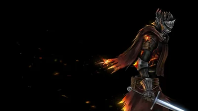 Armoured Knight with a Flaming Sword HD Wallpaper