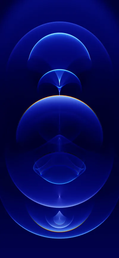 Concentric Blue Ovals on Deep Navy HD Phone Wallpaper