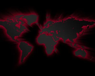 World Map with Red Glow HD Wallpaper