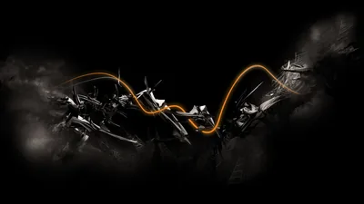 Orange Light Trail Through Dark Debris HD Wallpaper