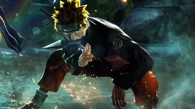 CGI Naruto Crouching in Sparks HD Wallpaper