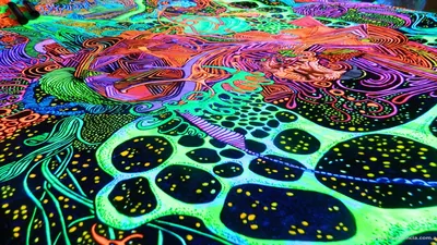 Fluorescent Paint Glowing Under UV HD Wallpaper