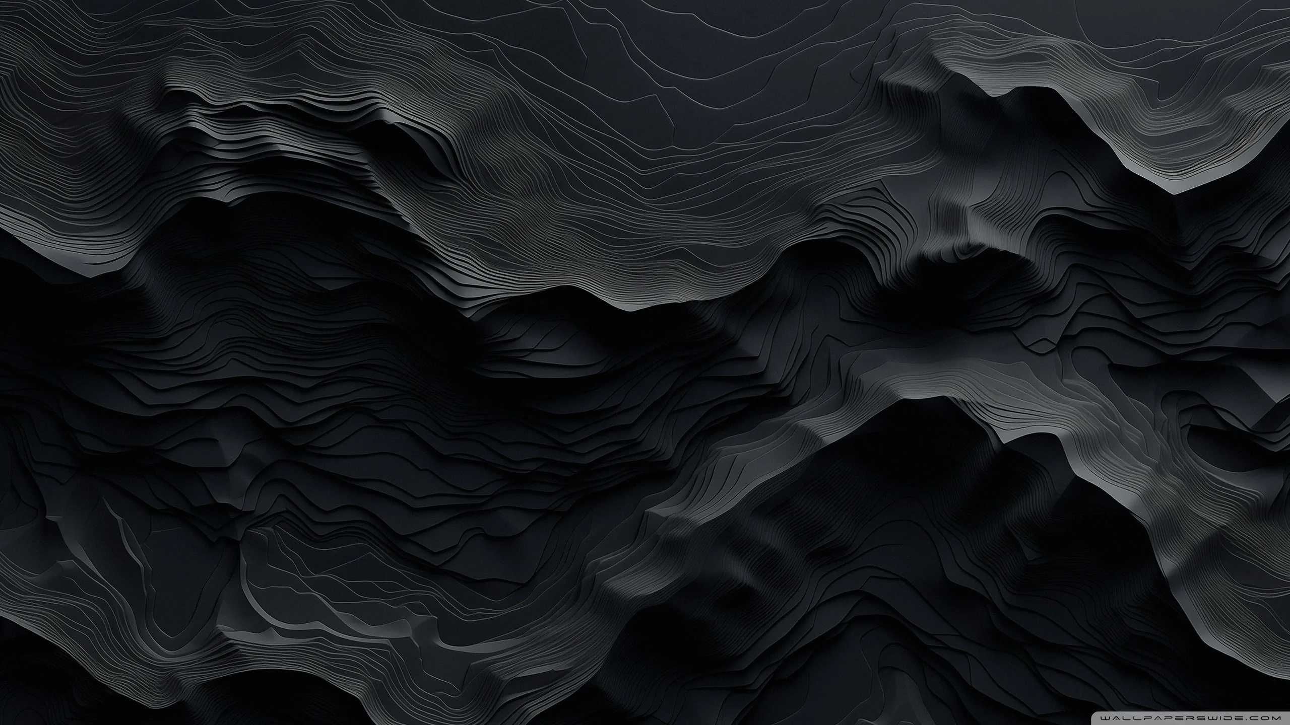 Abstract Black Layers 4K UHD Wallpaper for UltraHD Desktop and TV Widescreen and Ultr