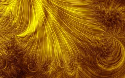 Fanned Gold Fractal Strands HD Wallpaper