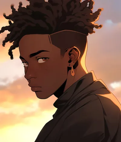 Black Male Anime Anime Manga Guy Stock Illustrations