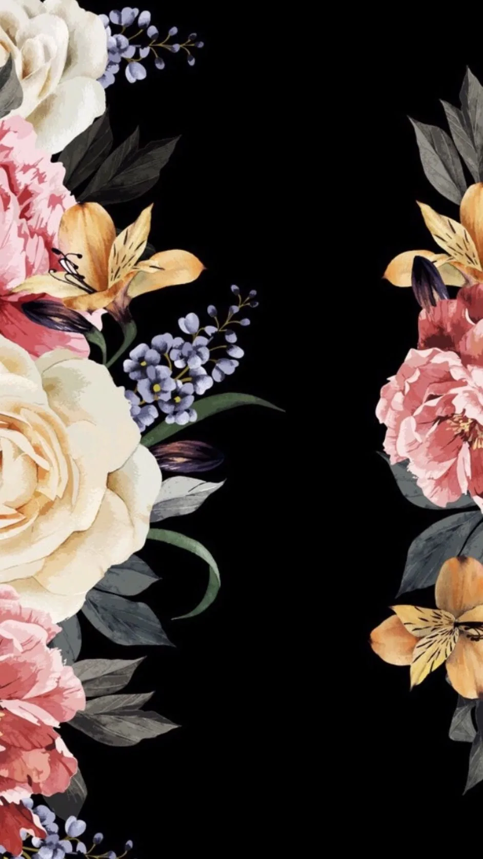 Black Floral Iphone Background