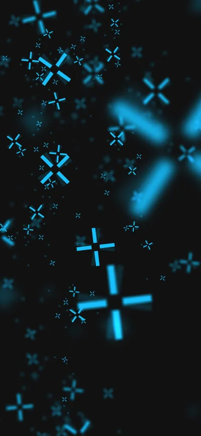 Glowing Blue Crosses on Black HD Phone Wallpaper