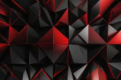 A red and black abstract image of a black and red geometric geometric