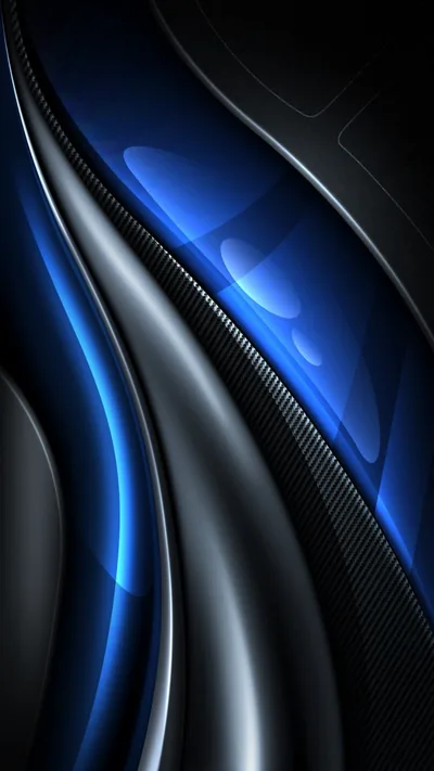 Carbon Fibre Curves with Blue Glow HD Phone Wallpaper