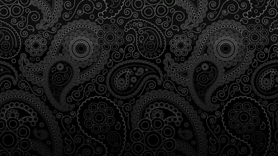 Black Paisley Repeat Pattern HD Wallpaper