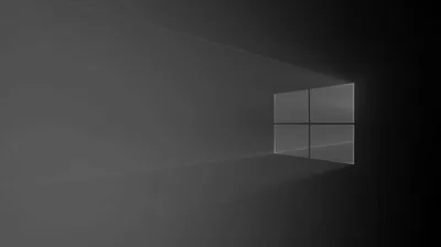 Windows Logo in a Grey Room HD Wallpaper
