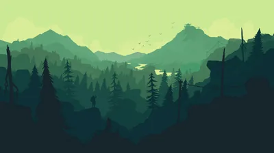 Green Layered Forest Ridges HD Wallpaper