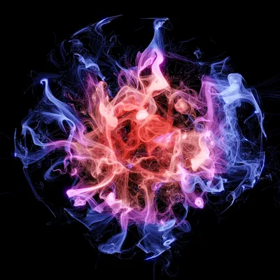 Colorful smoke Wallpaper 4K, Black background, Explosion
