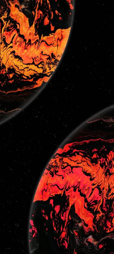 Two Lava Planets HD Phone Wallpaper