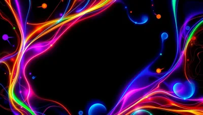 Liquid Neon Border on Black HD Wallpaper