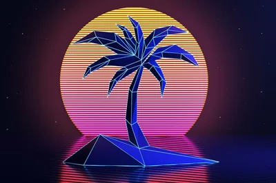 Retro Neon Palm Artistic Synthwave HD Wallpaper