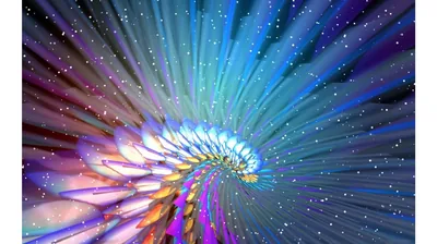 Glittering Blue Spiral Bloom HD Wallpaper