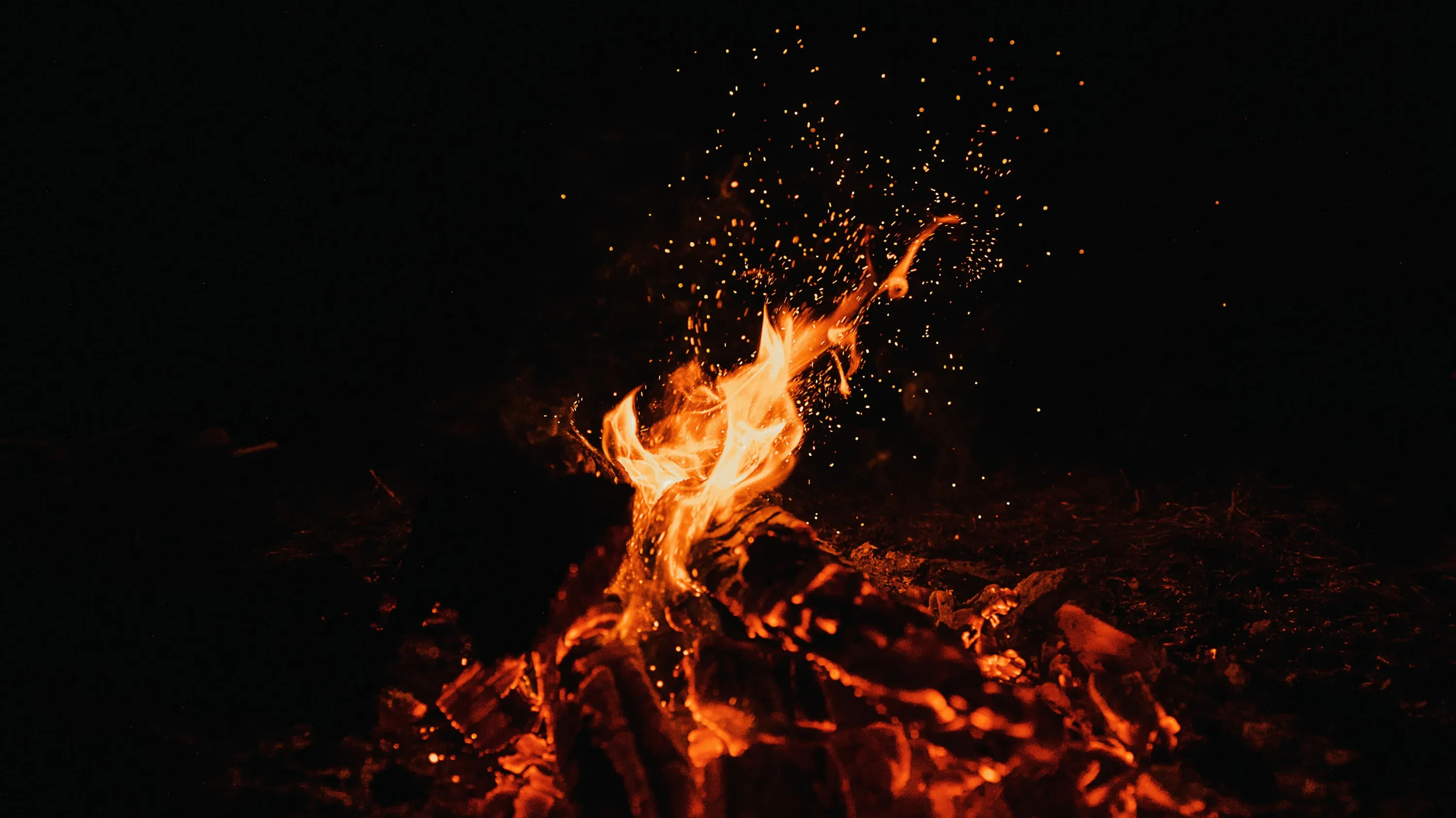Campfire Black Background