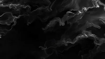 White Smoke Curls on Black HD Wallpaper