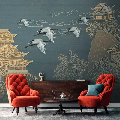 Asian Bird Wallpaper Sample AS Creation Asian Bird Pattern Grey