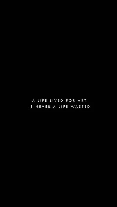 Art Quote on a Pure Black Screen HD Phone Wallpaper