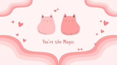 Valentine Cats on Pale Pink HD Wallpaper
