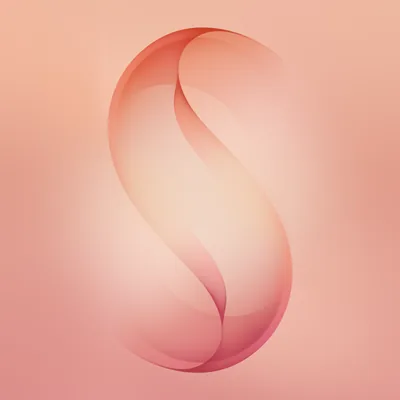 Coral S-Shaped Ribbon on Peach HD Wallpaper