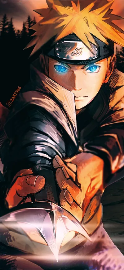 Naruto Drawing a Kunai HD Phone Wallpaper